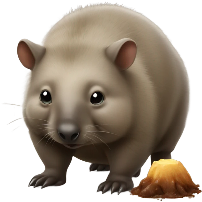 wombat with its square poop emoji