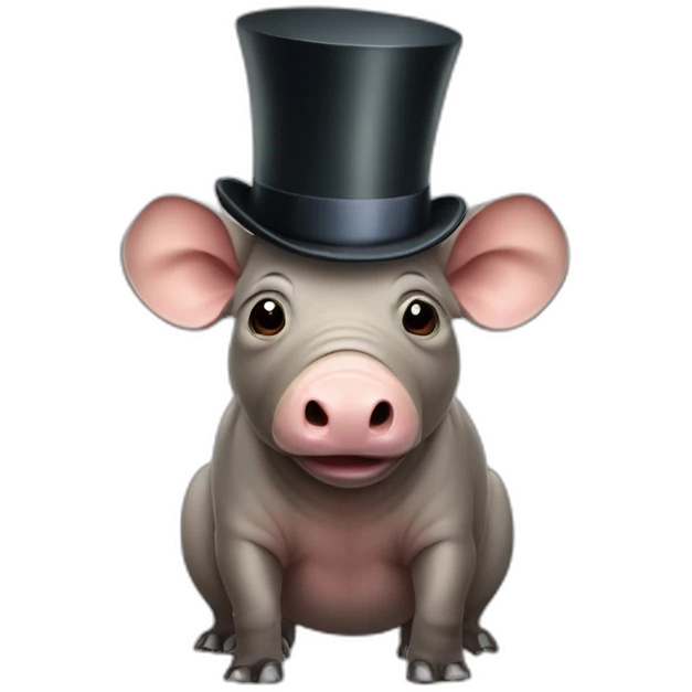 Babirusa wearing a top hat emoji