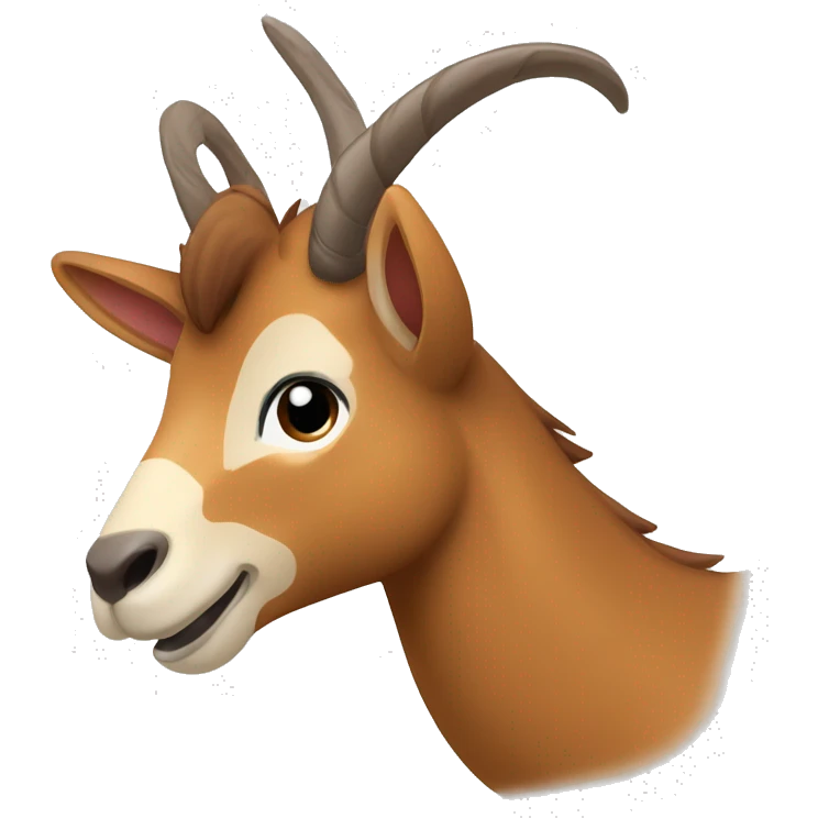happy smiling brown chamois left hoof pointing up emoji