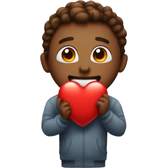 emoji holding a love heart and the emojis facial expression is ":3" emoji