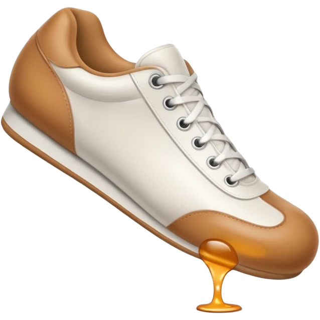 3D Apple-style emoji of a human foot wearing a sneaker, fully visible, stepping firmly on the ground, leaving a clear shoe print under the sole. Rounded, glossy, smooth, soft shadows, white background.



 emoji