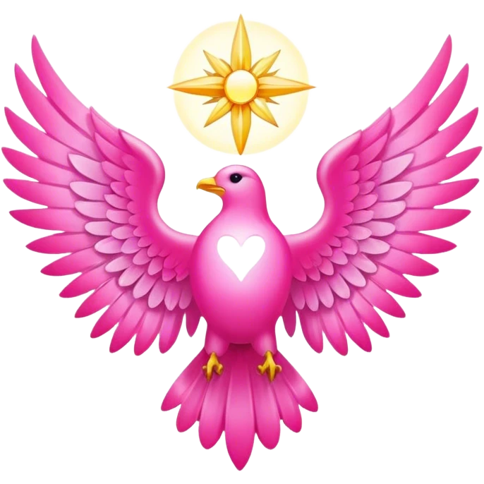 6 wings emblem holy light pink emoji