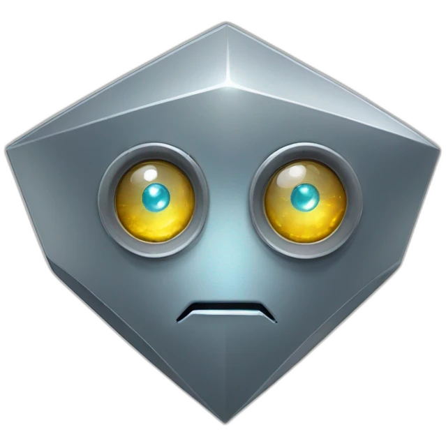 diamond shaped robot head with one rbotic eye emoji