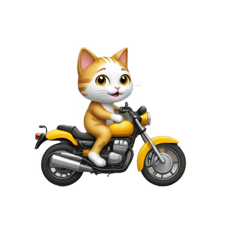 Cat sur une moto  emoji
