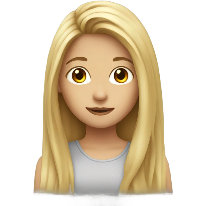 Blonde long hair girl with brown long hair girl emoji