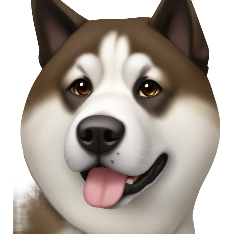 Akita American brown and dark brown with white The snout is dark emoji