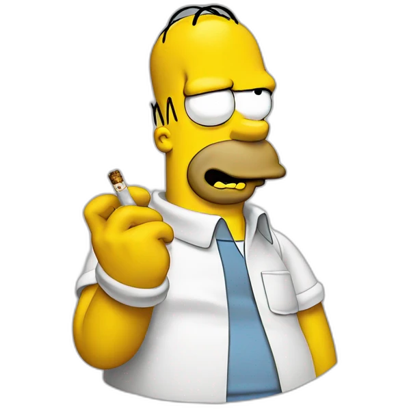 homer simpson with cigarette emoji