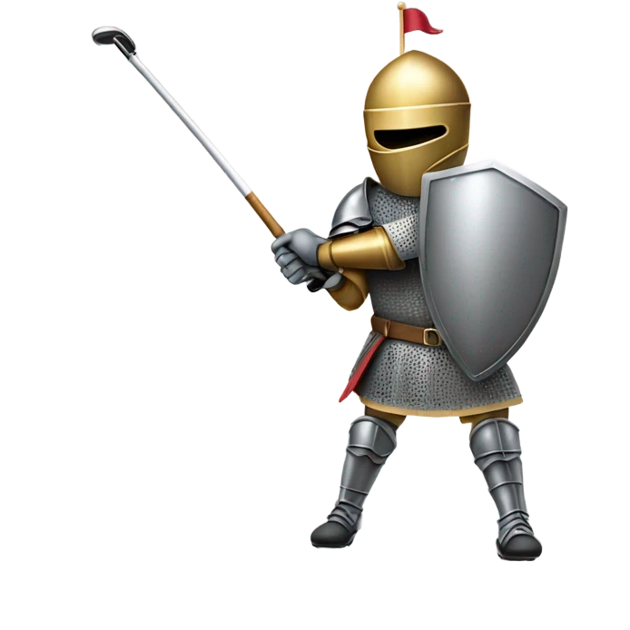 Knight swinging a golf club  emoji