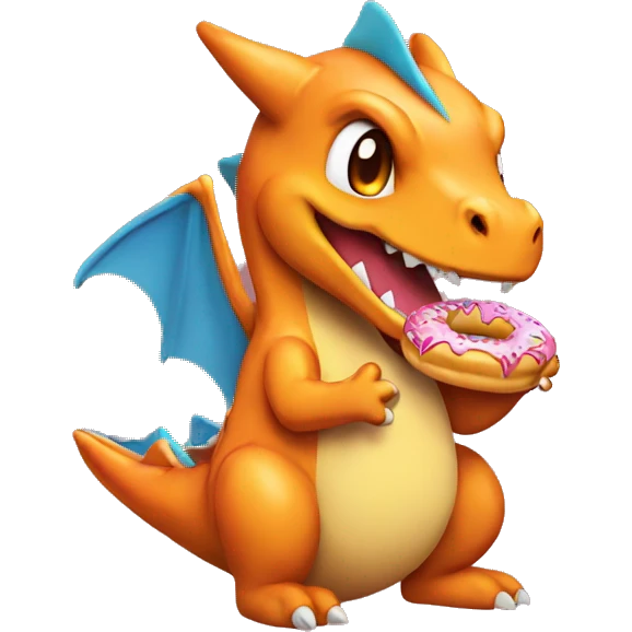Charzard with a doughnut  emoji