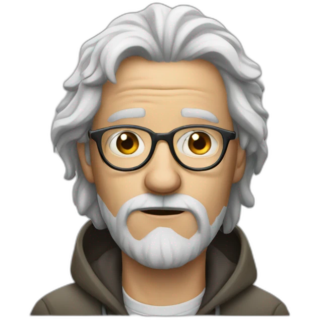A homeless white man with glasses,who smells terrible emoji