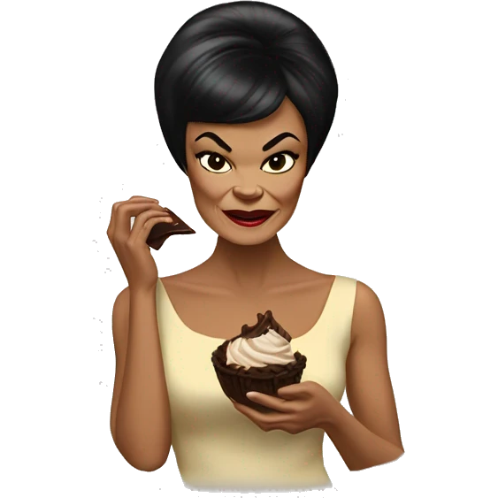 Eartha Kitt eating chocolate  emoji