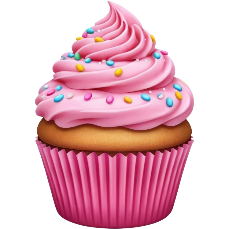 Cupcake with pink icing emoji