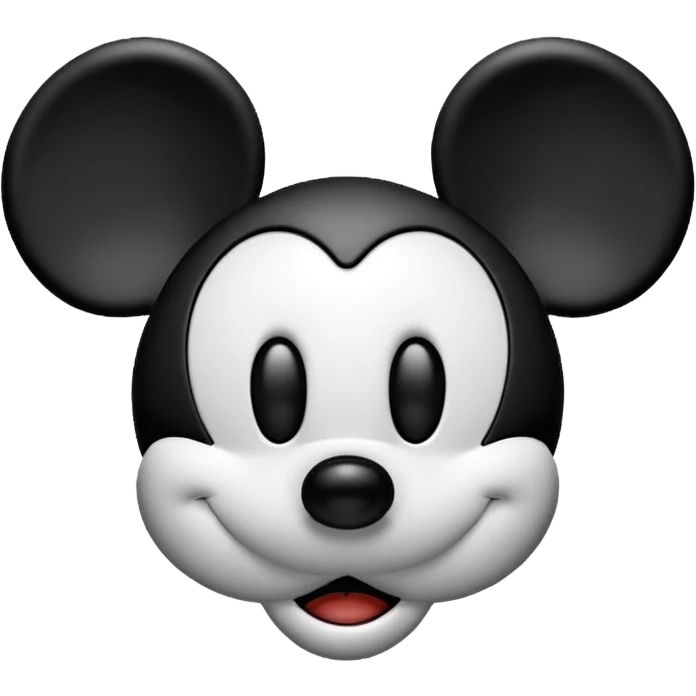 Upside down mickey mouse outline With thin face emoji