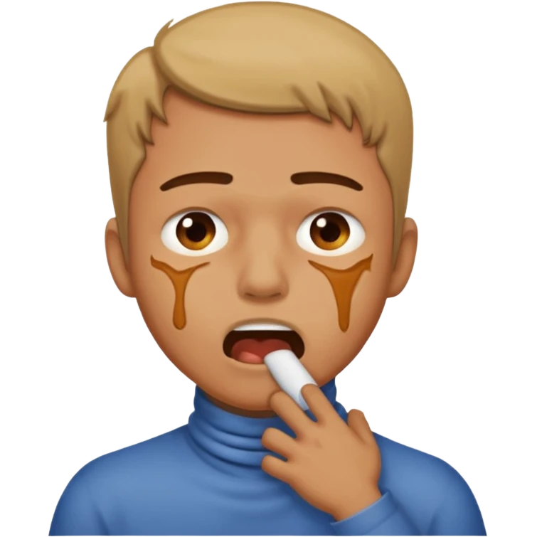 man choking himself on his throat  emoji