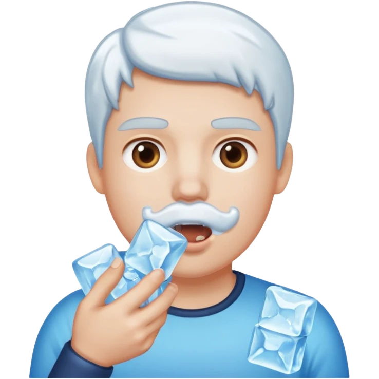 یک شکلک که یک ادم در دهان ان یخ است emoji