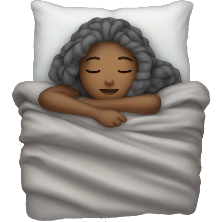 Gray girl  sleeping with blanket emoji