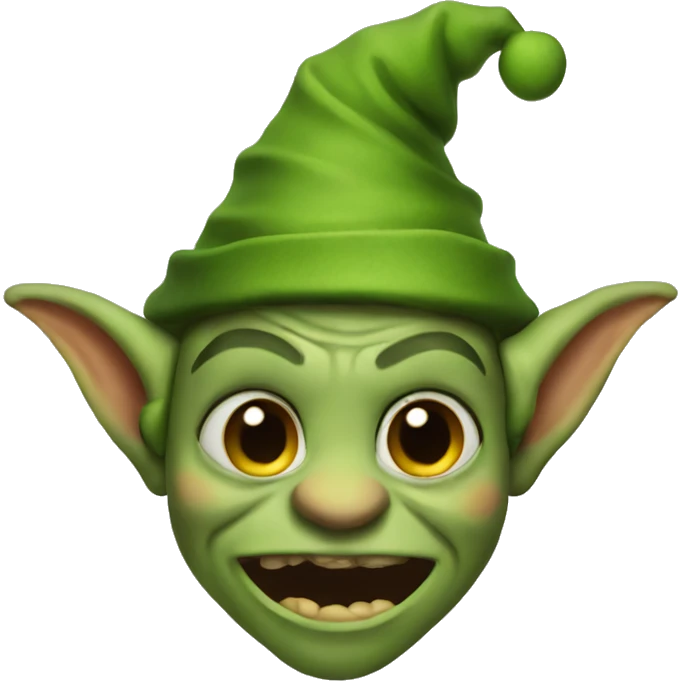 A Christmas goblin emoji