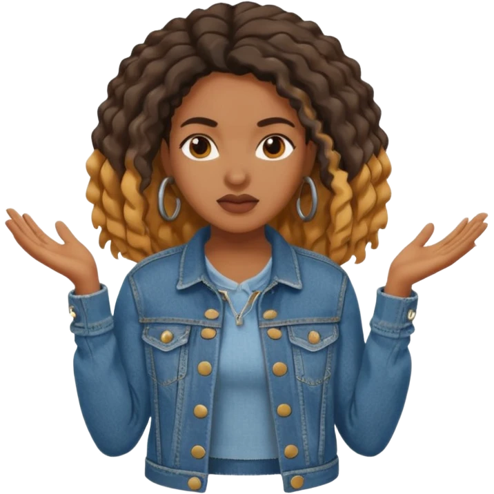black woman with locks shrugging emoji