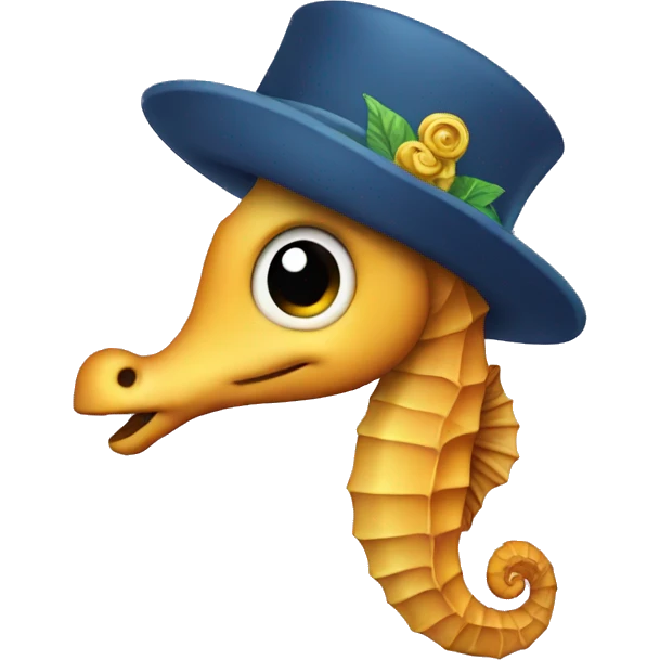 Seahorse with hat emoji