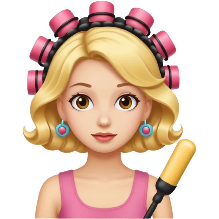 girl with hair roller emoji