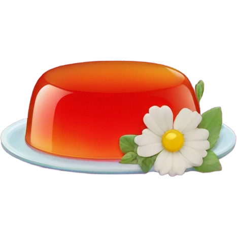 Jello with flowers inside of it emoji