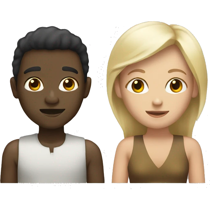 black person with white person on emoji
