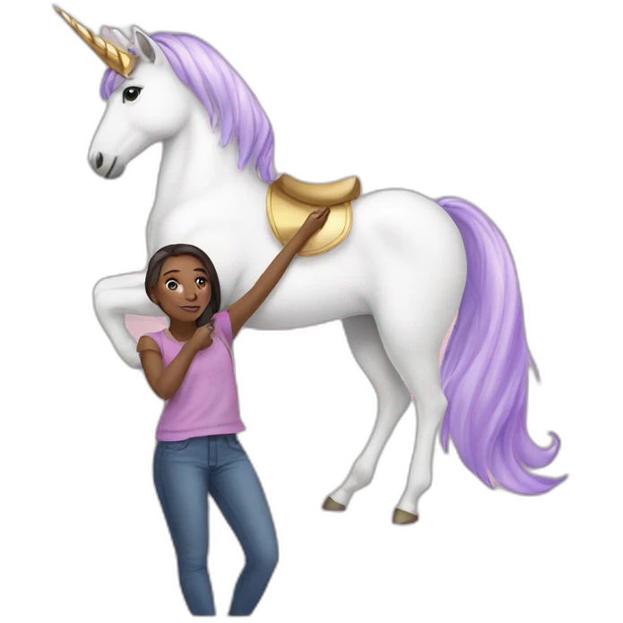 Girl-Holding-unicorn emoji