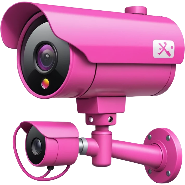 Security Camera pink with graffity emoji