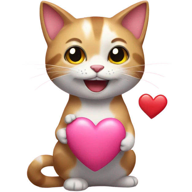 Gato lanzando corazón rosa  emoji