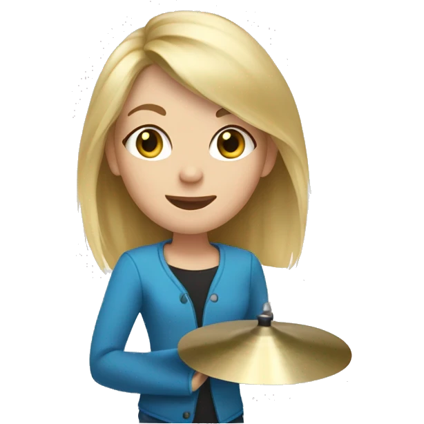 Blonde hair girl playing cymbals  emoji