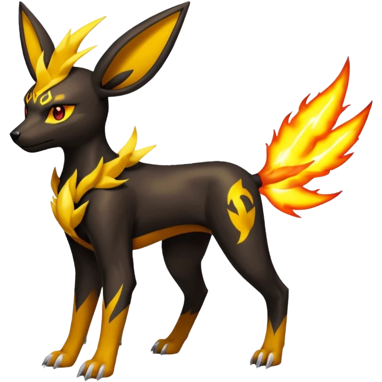 Houndoom-Electrike-Jolteon-Umbreon-Fakémon-hybrid-creature (full body)  emoji