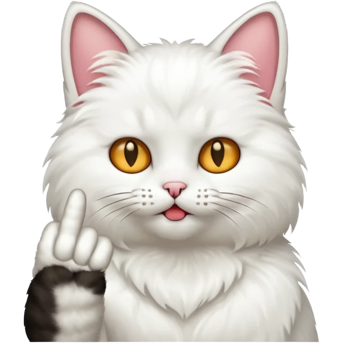 Cat sticking up middle finger emoji
