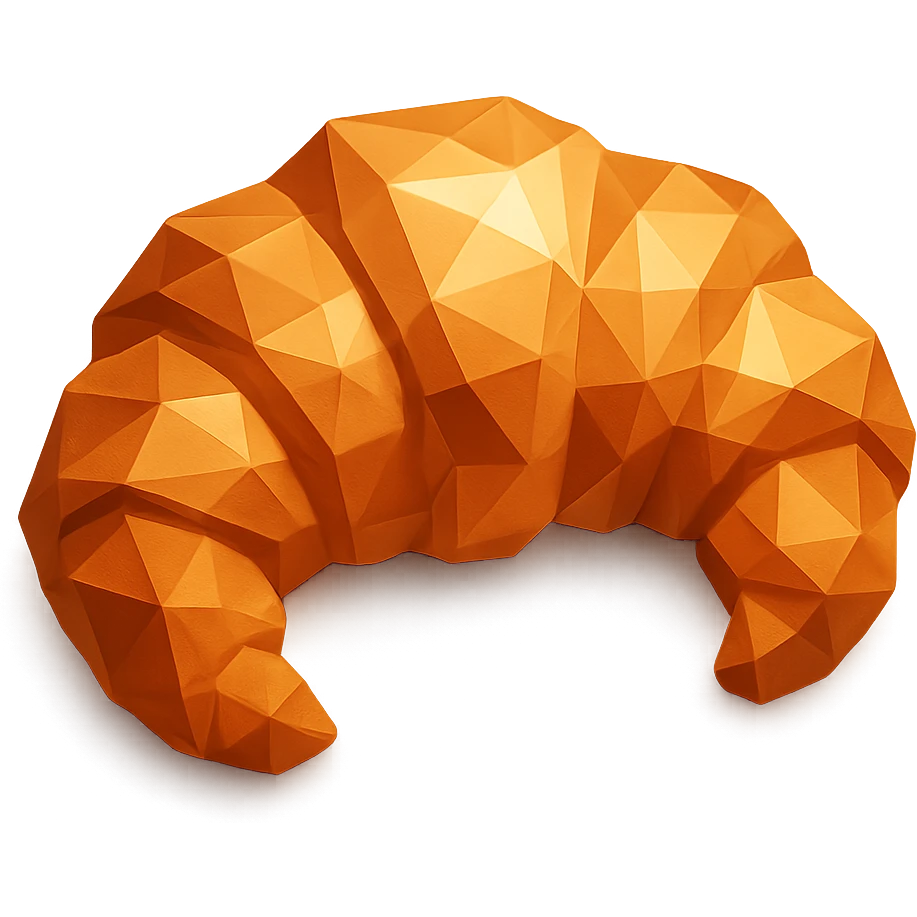 croissant geometric shapes golden brown polygonal style emoji