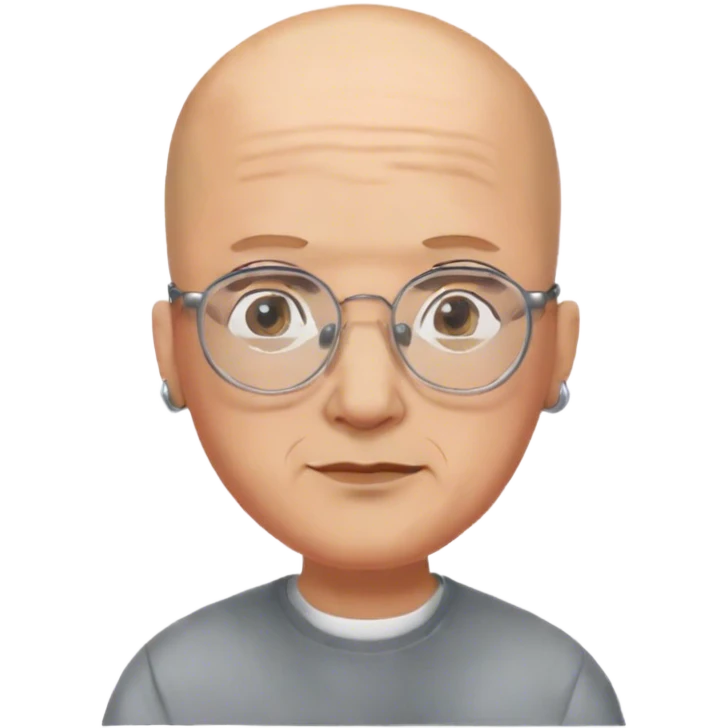 Azz lto calvo con occhiali e orecchini  emoji