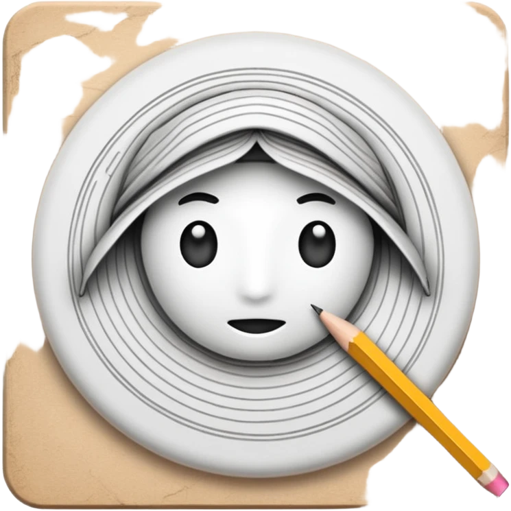 Canvas with pencil sketch emoji