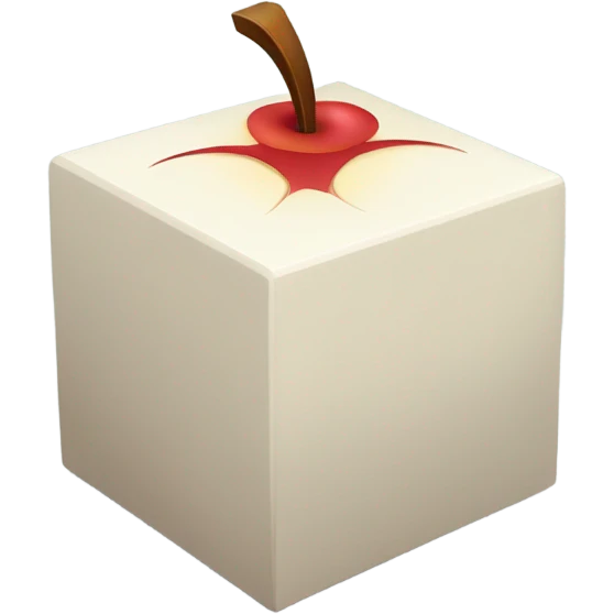 Cube shaped apple emoji