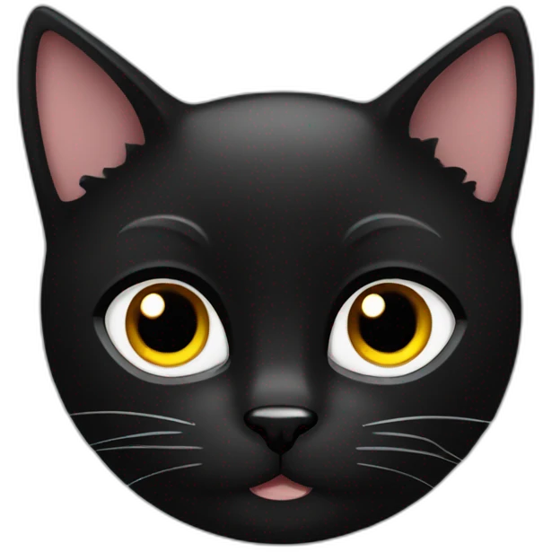 black cat with silent meows emoji