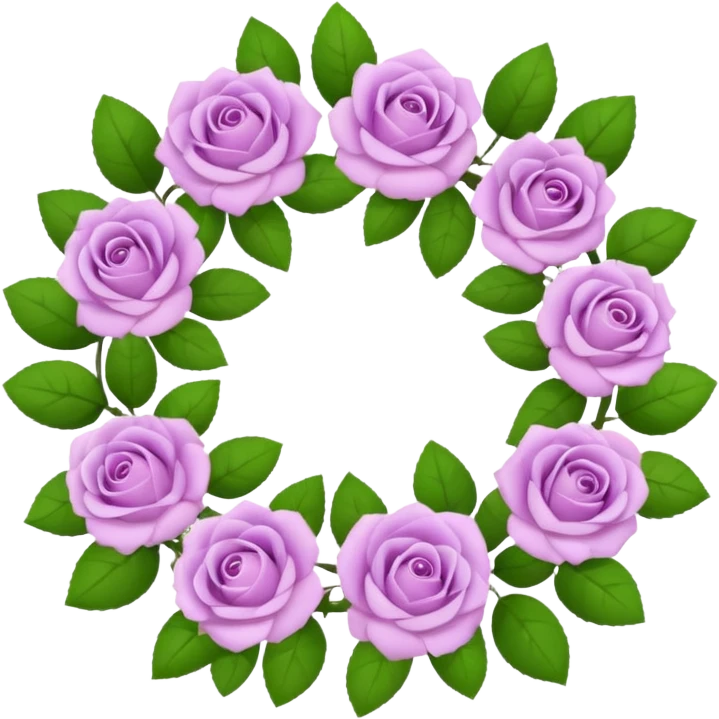 rose flowers wreath light purple emoji