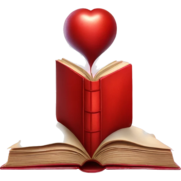 Red Book of Love and seduction with magic emoji