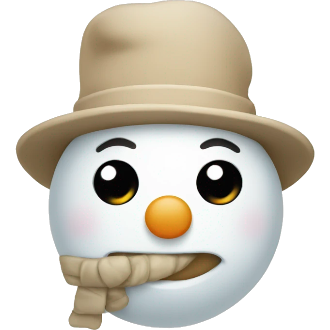Cute beige snowman emoji