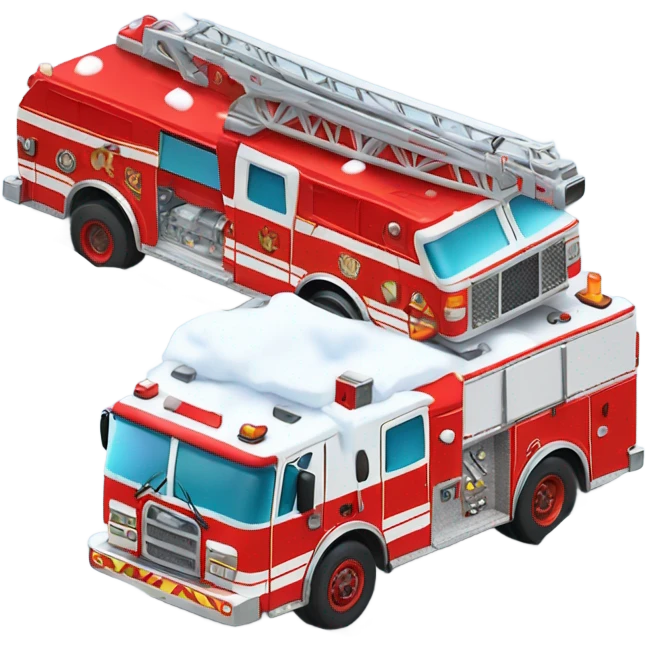Fire truck covered in snow emoji