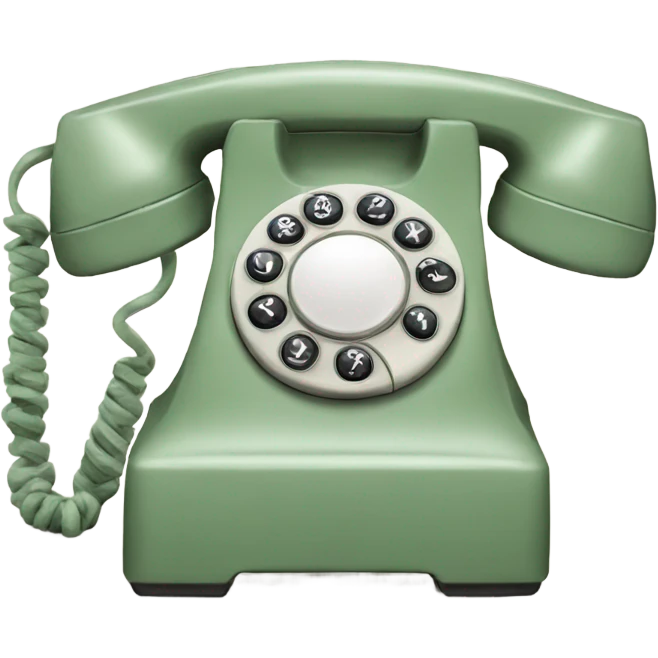 Sage Green vintage phone emoji