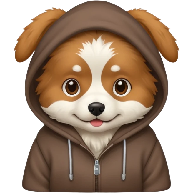 Dog wearing a hoodie  emoji