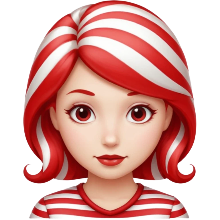 girl with hair looking like peppermint emoji