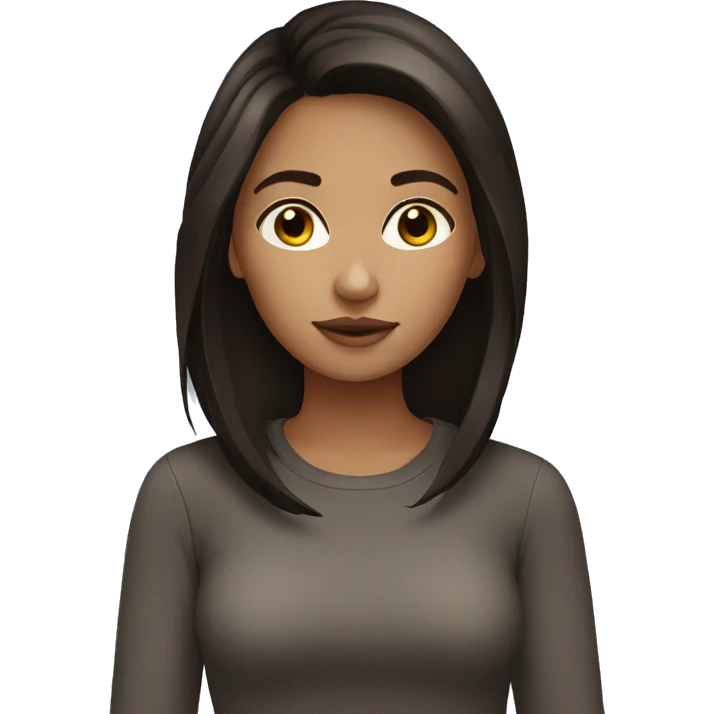 dark brown hair girl  emoji