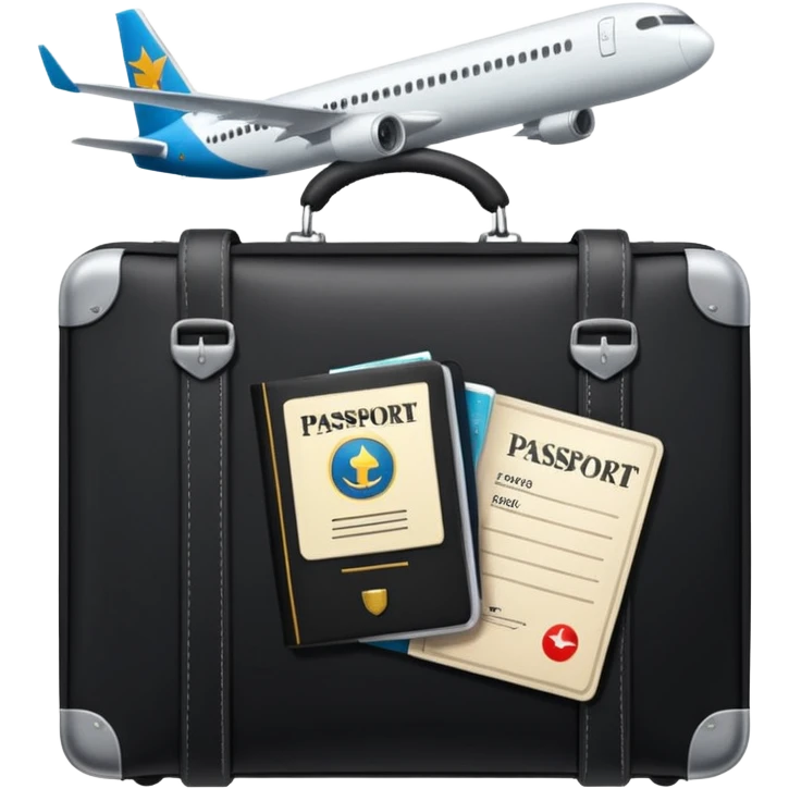 glob ,pass port, , travel bag , plane emoji
