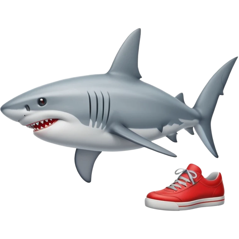 Shark wearing red shoes emoji