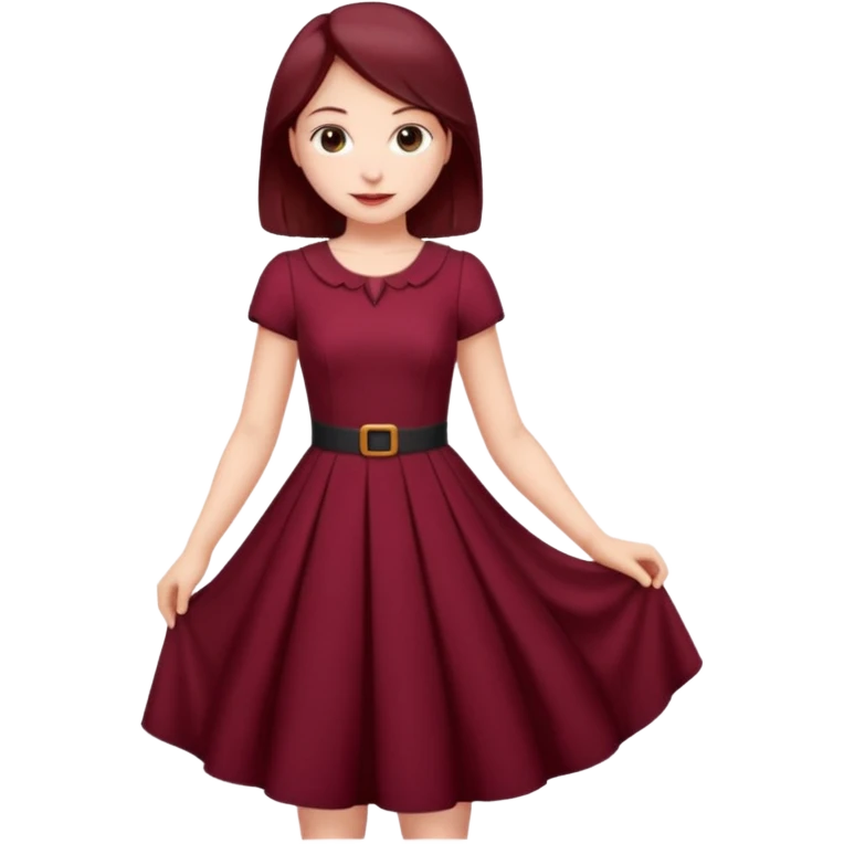 girl wearing burgundy dress emoji