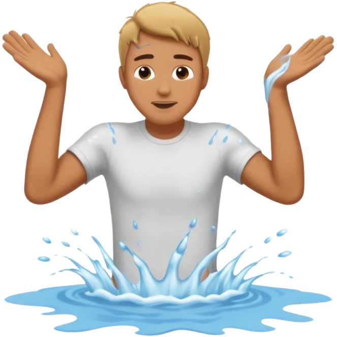A man who falling down in river emoji