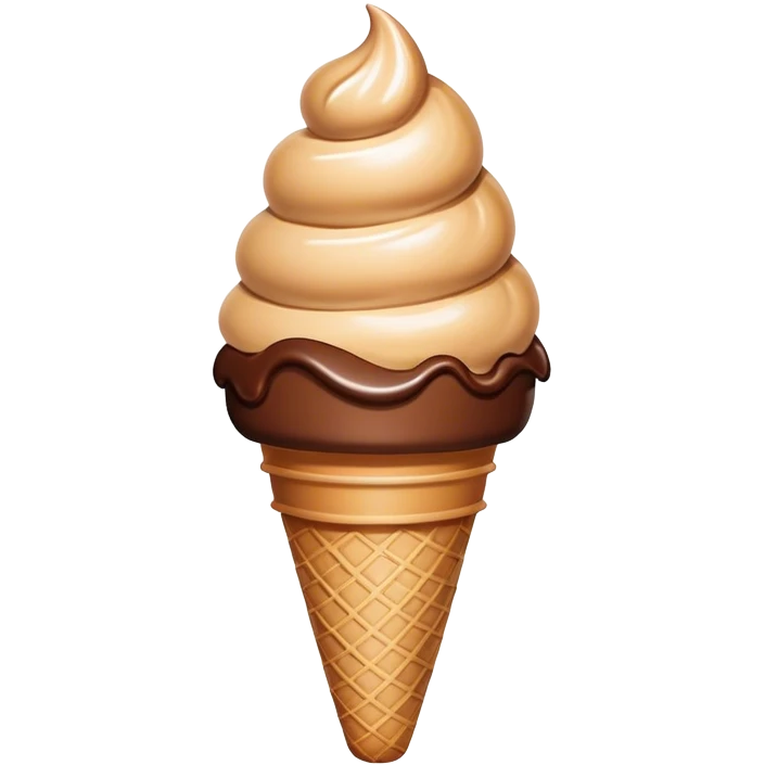 Chocolate ice cream cone  emoji